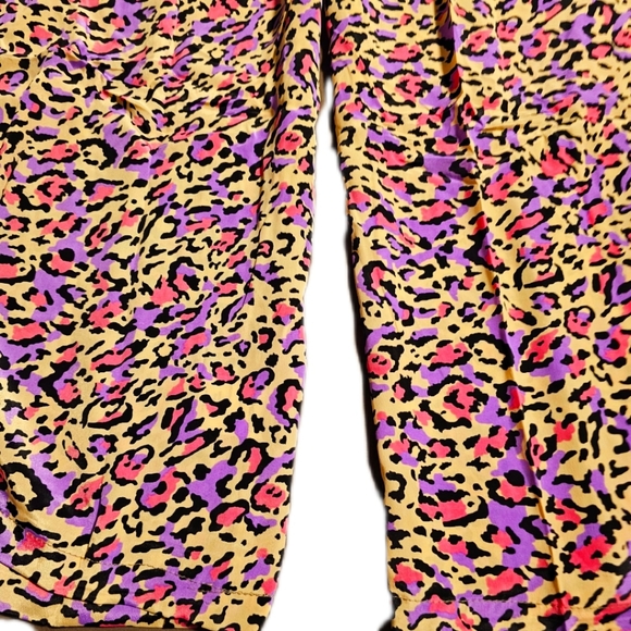 KARMA Hwy Silky Relaxed Palazzo Jumper Purple Leopard NWT OS - Picture 7 of 8